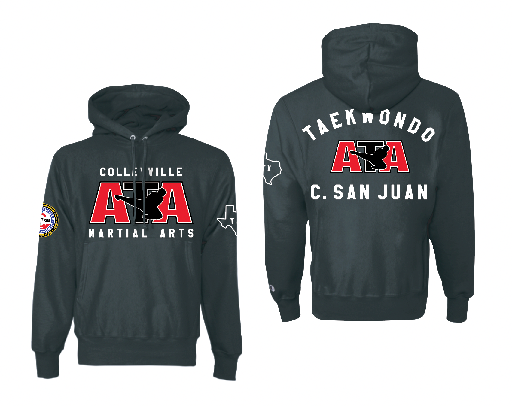PERSEVERANCE Pullover Hoodie by Champion in Black