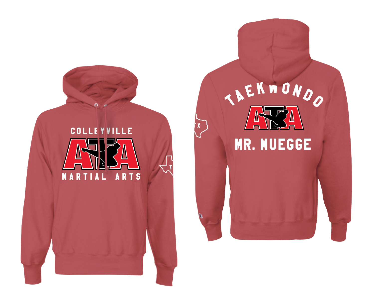 PERSEVERANCE Pullover Hoodie by Champion in Red – Colleyville ATA Shop